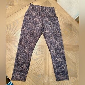 EVCR Evolution and Creation Mia Snake Skin Print Leggings Brown and Black